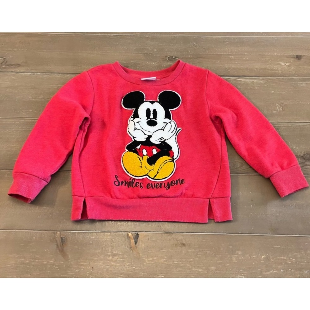 Mickey Mouse Toddler Red Pullover Long Sleeve Pullover Sweatshirt 12-18 Months
